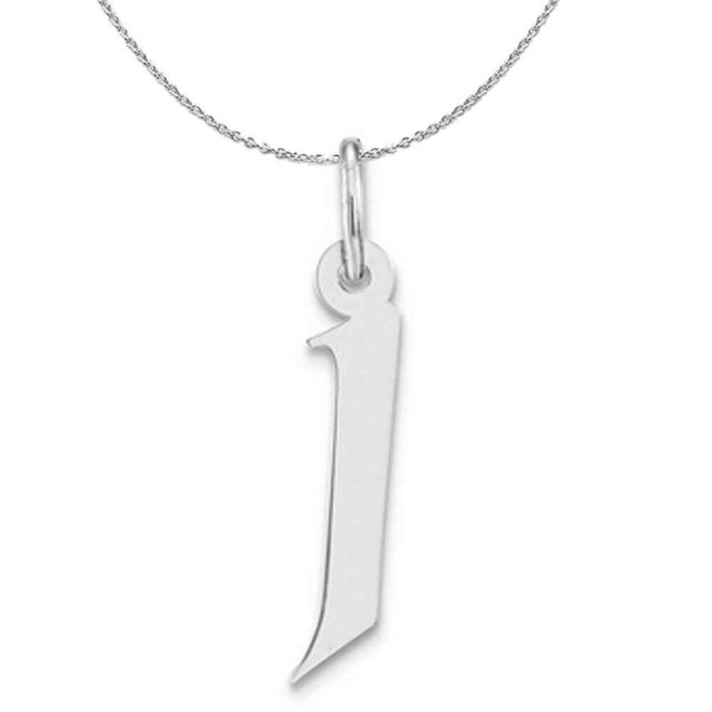 Silver Karlie Collection Block Initial Charm Letter J Necklace - 24 In